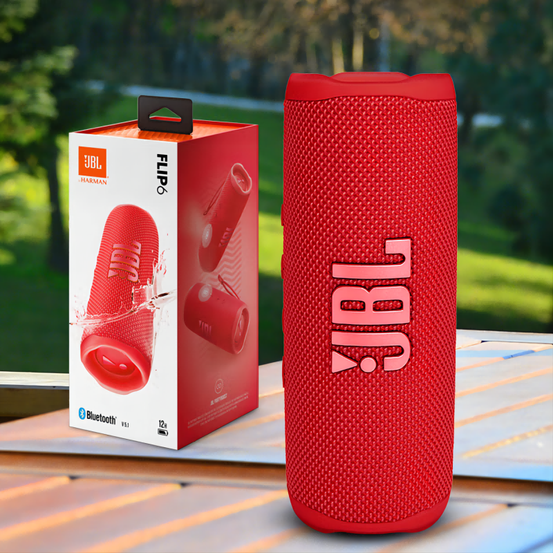 JBL FLIP6 音乐万花筒六代 便携式蓝牙音箱 低音炮 防水防尘设计 多台串联 赛道扬声器 金属黑