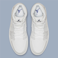 AIR Jordan 1 AJ1新款男鞋 纯白字母屁股中帮篮球鞋BQ6578-100