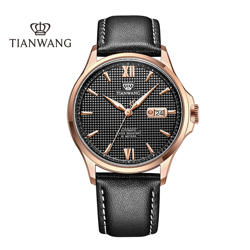 天王表(TIANWANG)手表 自动机械表男士腕表休闲商务夜光皮带手表51157