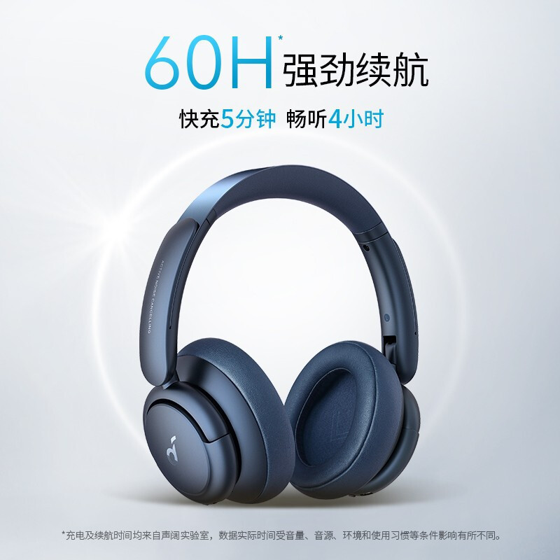 声阔 Soundcore Life Q35 声阔头戴式耳机无线蓝牙多模式双馈降噪长久续航主动降噪适用苹果/华为黑色