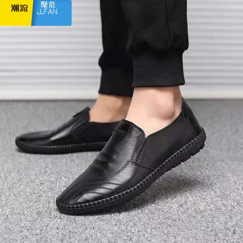聚范[全软皮]男士皮鞋一脚蹬软底鞋男超软轻便舒适时尚男鞋图片