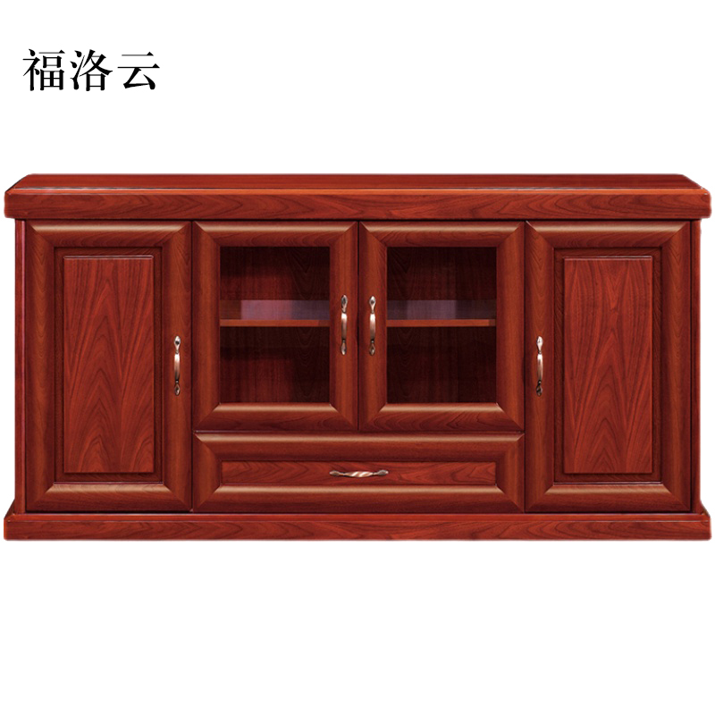 福洛云胡桃色餐边柜简约茶水柜四门1600*400*800