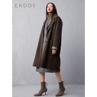 ERDOS 新款通勤简约女士羊绒大衣中长款毛呢外套可拆卸领