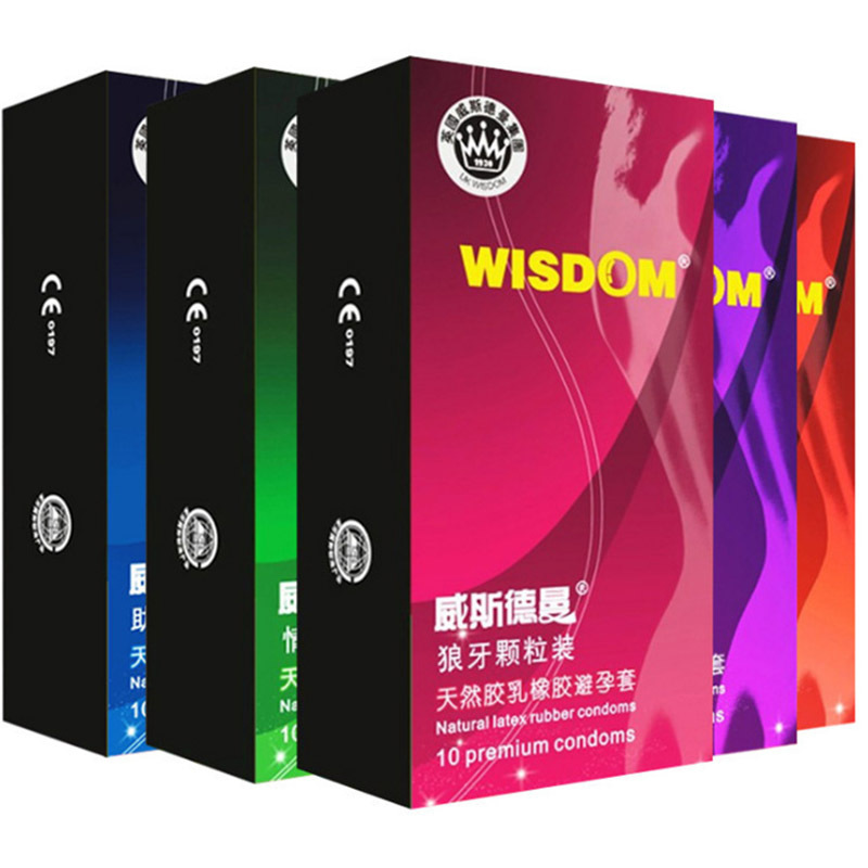 威斯德曼超薄款避孕套5盒50只装润滑带刺狼牙大颗粒螺纹安全套男女用成人情趣计生性用品组合套装高清大图
