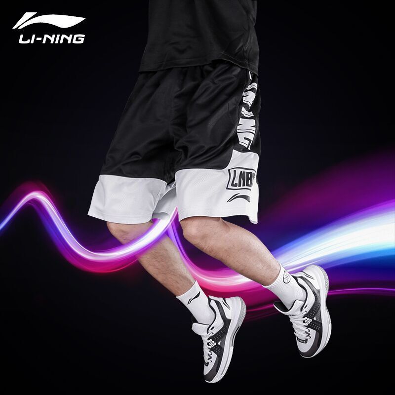 李宁篮球短裤男2019夏季新款透气速干3 1比赛裤五分裤运动裤男