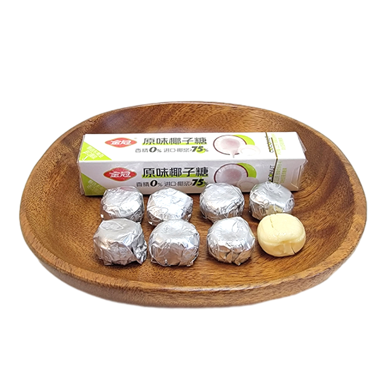 金冠原味椰子糖抹茶椰奶糖22g条装年货休闲零食品高清大图
