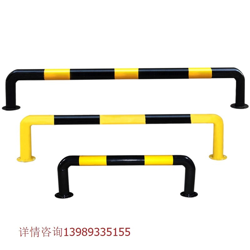 新款U型钢管护栏挡车防撞栏柱M型停车位挡车器U形桩防护栏道路隔离栏高清大图
