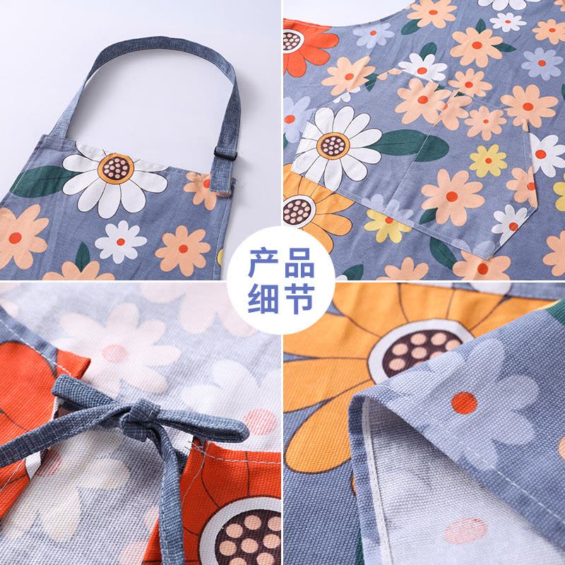 围裙女家用厨房防水防油污可擦手工作服新款情侣可爱时尚做饭罩衣图片