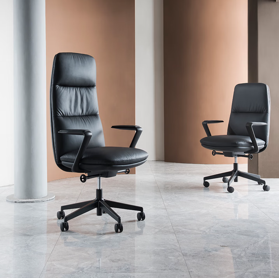 GUDONE办公椅升降旋转按摩椅高背大尺寸旋转舒适办公椅