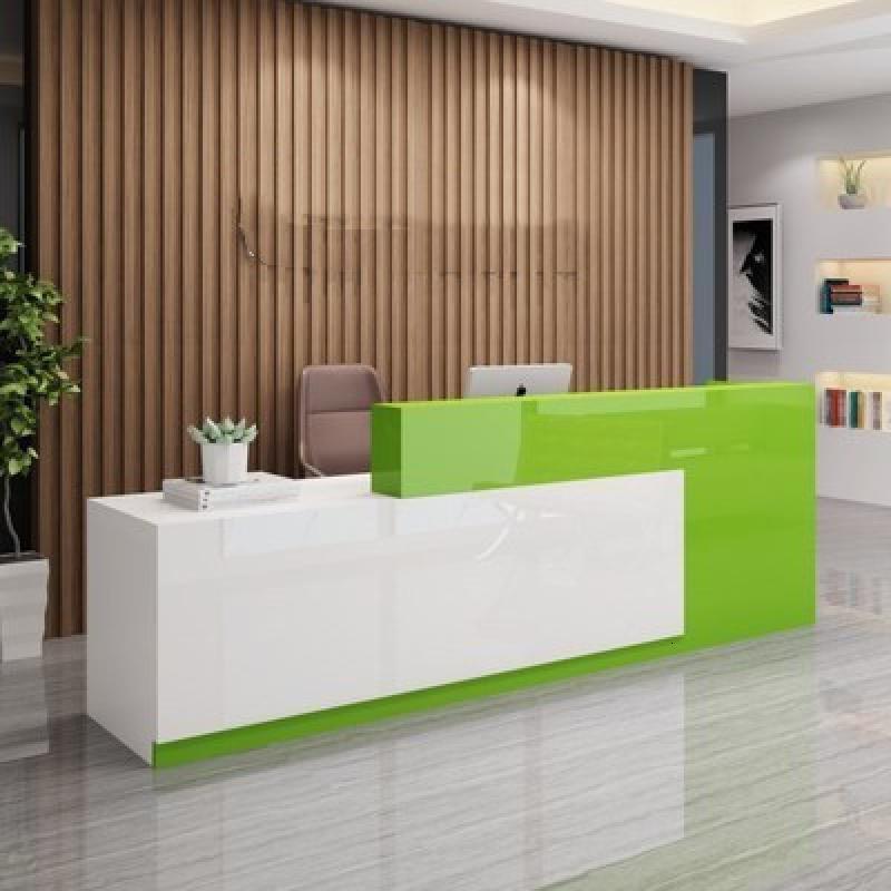 烤漆前台接待台吧台收银台简约现代大气创意吧台桌转角收银台迎宾