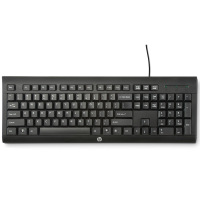 惠普(HP)K1500有线单键盘 笔记本台式机电脑办公商务键盘 黑色