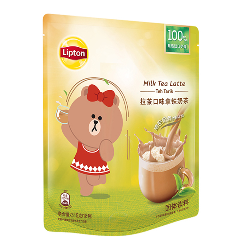 立顿Lipton 拉茶口味拿铁奶茶 速溶固体饮料冲调饮品18包315g (新老包装随机发货)