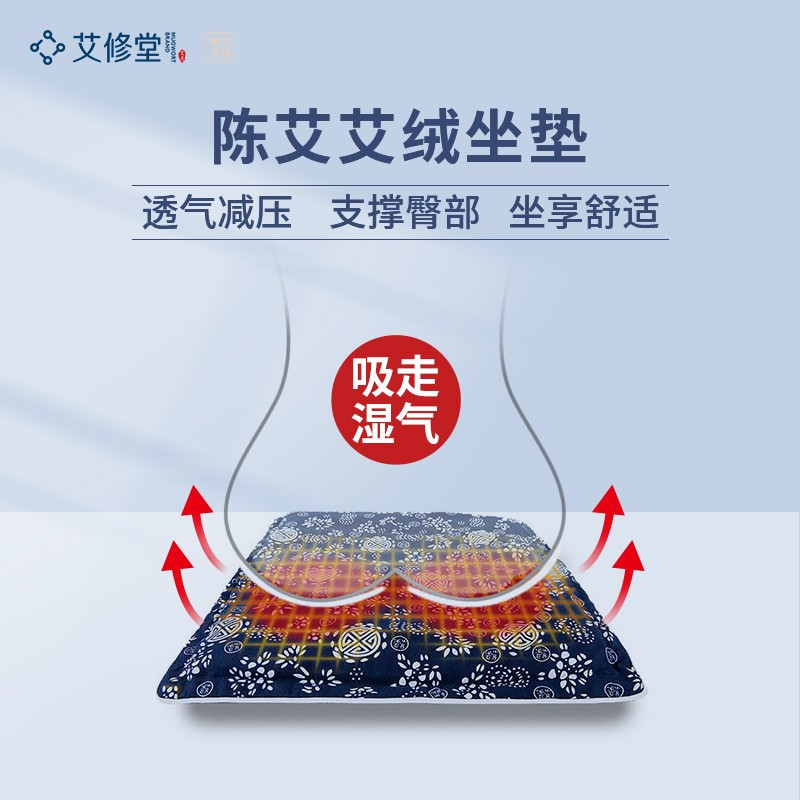 艾修堂艾绒坐垫艾灸艾草坐垫打坐垫艾叶垫家用艾绒坐垫披肩靠枕蕲艾绒护腰坐垫AH1ZD