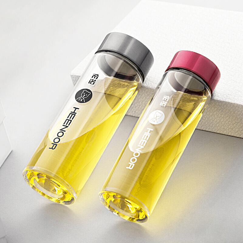 希诺 XN-7512 单层玻璃杯 350ml 可爱水杯便携茶杯小巧男女士杯子 (单位:个)