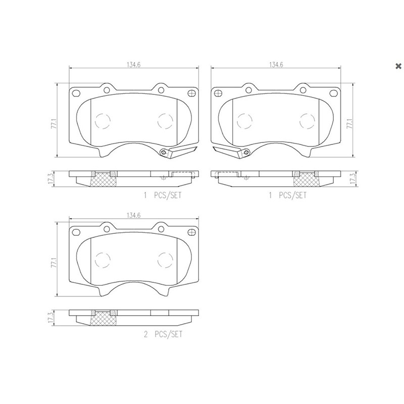 布雷博(brembo)前刹车片.陶瓷P83066N适用于普拉多2.7,3.5,FJ4.0,V77