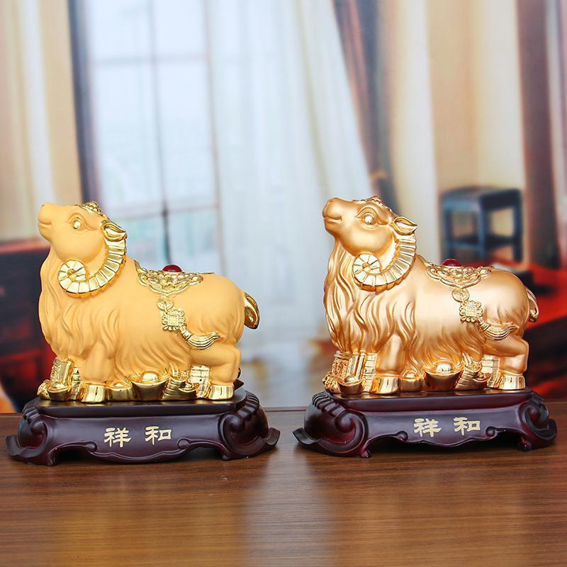 十二生肖羊摆件大号工艺品喜气洋洋客厅办公室羊摆设生日创意礼品_540