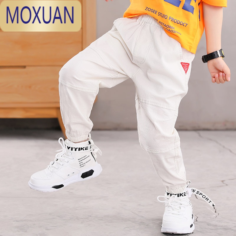 MOXUAN男童裤子薄款夏季工装裤2022儿童长裤春秋休闲裤防蚊裤中大童装