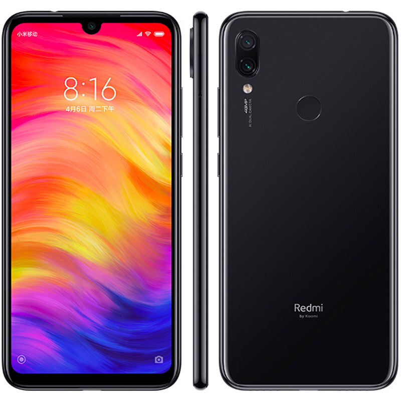 小米 红米Redmi Note7 6GB+64GB 亮黑色 幻彩渐变AI双摄 移动联通电信全网通4G手机 小水滴全面屏拍照游戏智能手机
