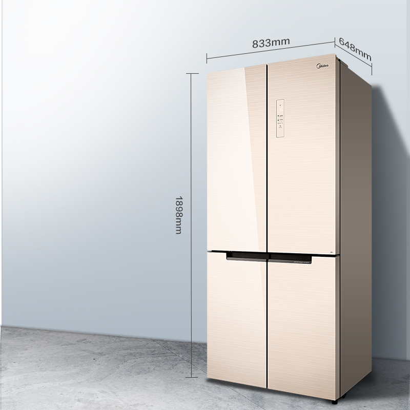 美的(Midea)515升 十字对开门电冰箱 急速净味 精细分储 温湿精控 家用大容量 极地金BCD-515WGPM