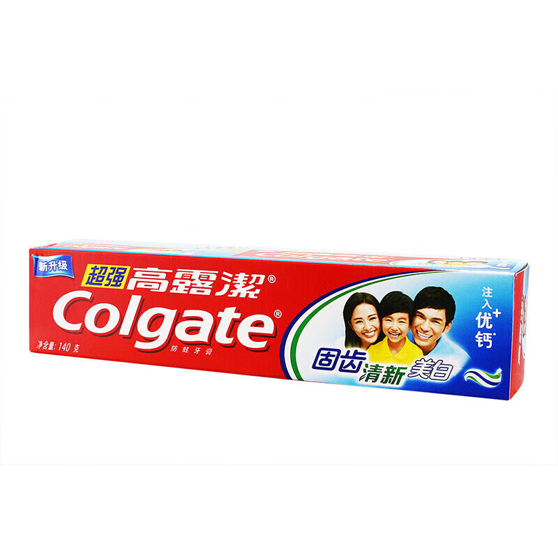 高露洁(Colgate) 超强牙膏 高钙 清新固齿美白 90g*3支高清大图