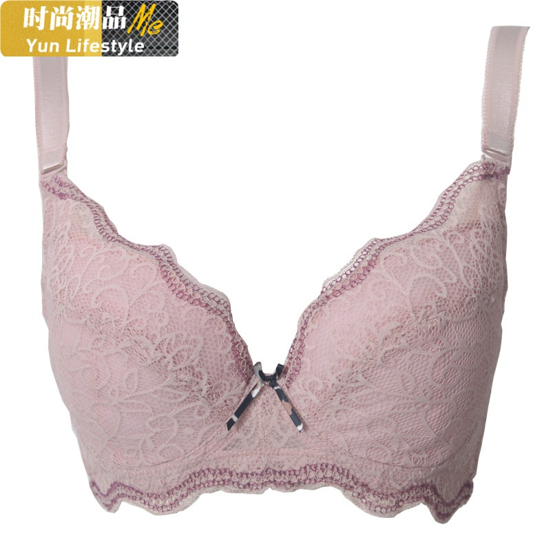 YUNWUXIN大胸 薄棉罩杯薄款文胸 调整型蕾丝大码无海绵内衣女 阿裳W6360胸罩