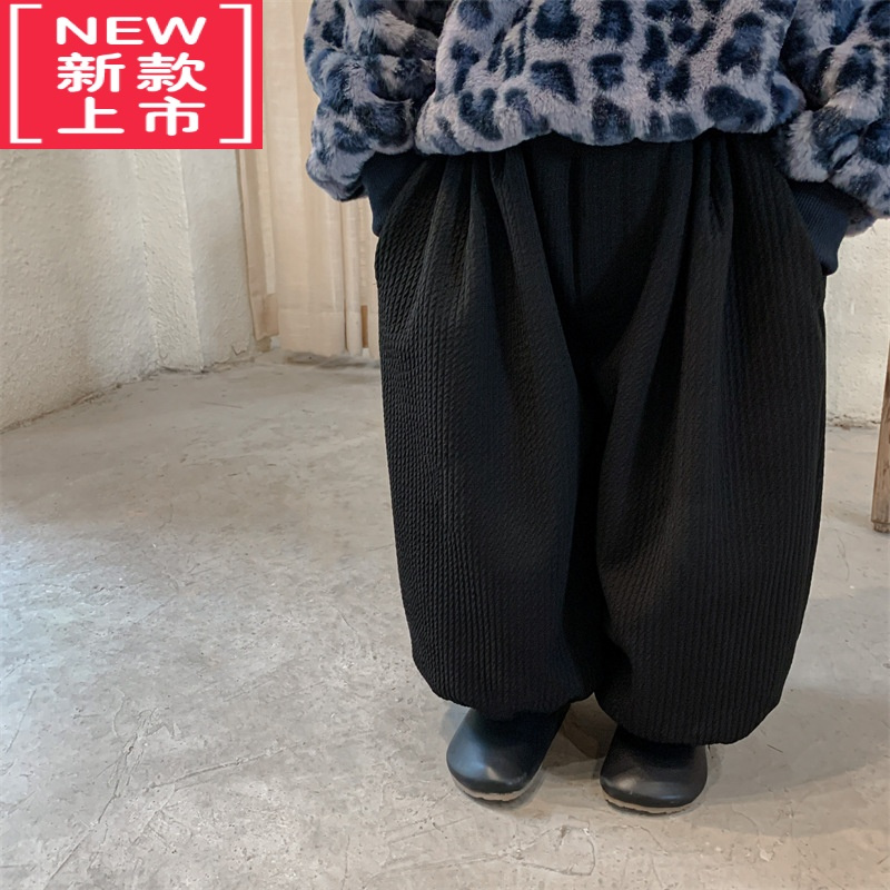 可莉允儿童裤子冬款男童加绒加厚灯笼裤波宝宝保暖大PP裤女童宽松休闲裤保暖裤