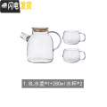 三维工匠冷水壶玻璃耐高温日式玻璃水壶套装透明大容量凉水壶家用凉水杯 大号壶*1+杯子*2