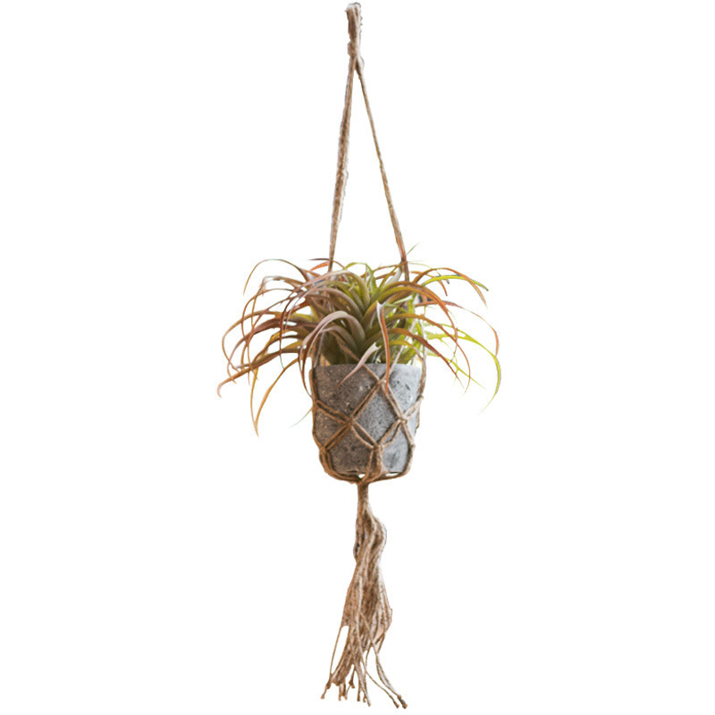 汐岩麻绳吊篮网 花篮壁挂垂吊花器花盆麻绳手编悬挂网兜美式高清大图