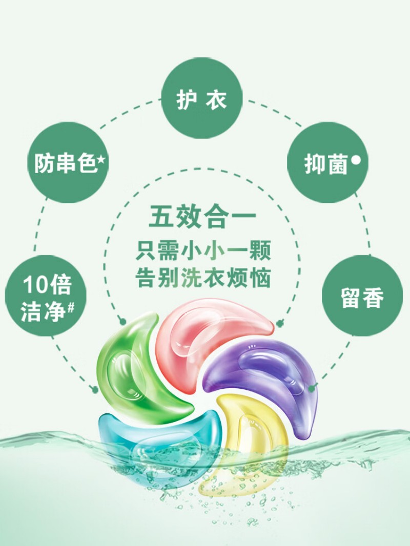 超能 APG大五腔洗衣凝珠 高级雪松香洗衣液 消毒杀菌防串色200g(20颗)高清大图