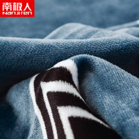南极人(NanJiren)家纺 加厚保暖牛奶绒床笠单件 床上用品牛奶绒印花条纹/格子床罩床垫保护套单品