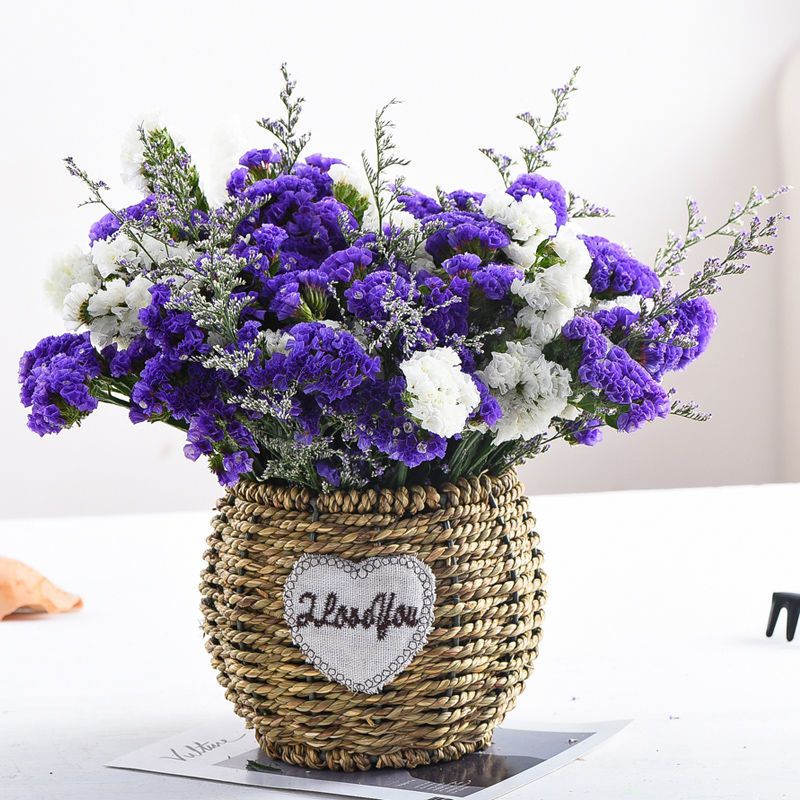 干花花束卉满天星瓶假仿客厅装饰品摆件玻璃永生塑料礼物插盆