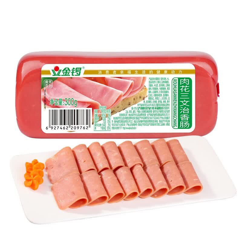 金锣火腿肠肉花三文治香肠醇香口感300g*1支高清大图