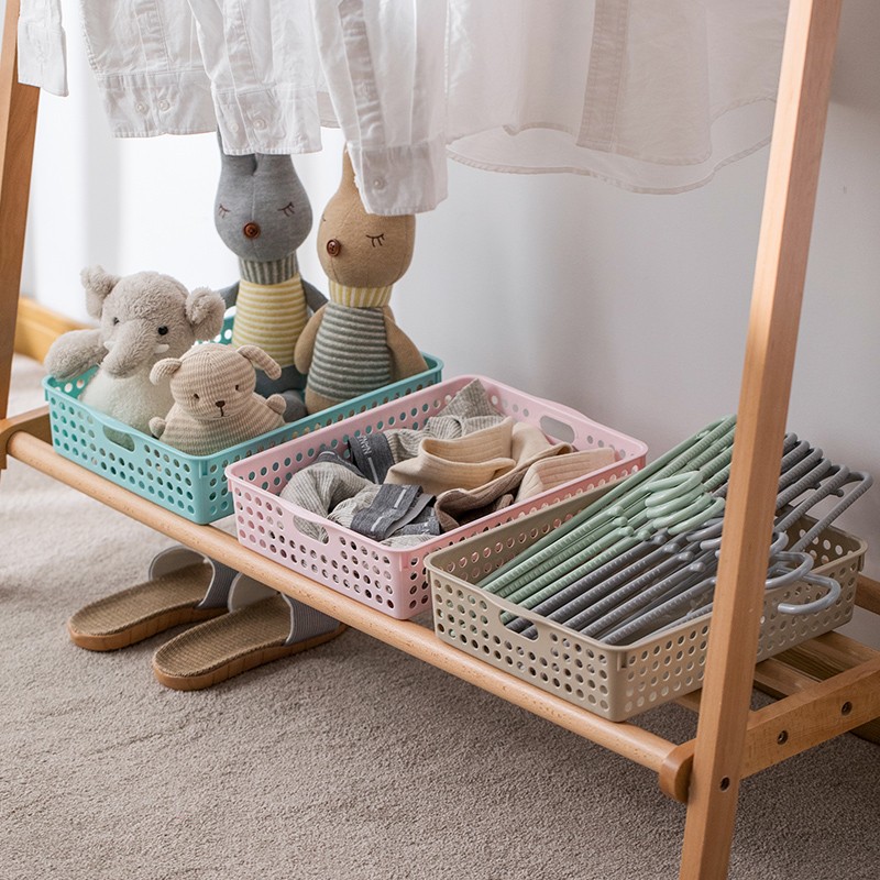 茶花2897 30*17.5*11CM M号 圆点收纳筐储物筐高清大图