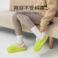 优调厚底防水棉拖鞋2022新款可拆卸洗保暖加绒防滑包跟秋冬季男女