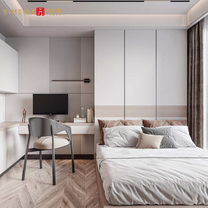 逸美格榻榻米床衣柜一体整体定制小户型次卧收纳书桌书柜家具定做