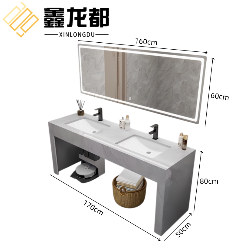 鑫龙都 洗手台1.7米带镜套