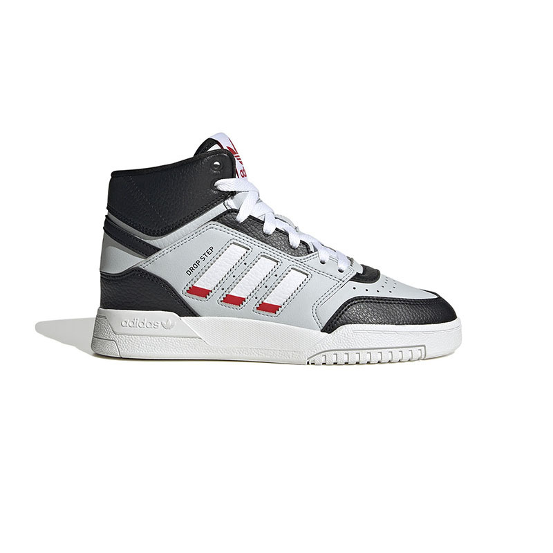 阿迪达斯(adidas)>adidasoriginalsdropstep潮流休闲高帮板鞋大童灰黑