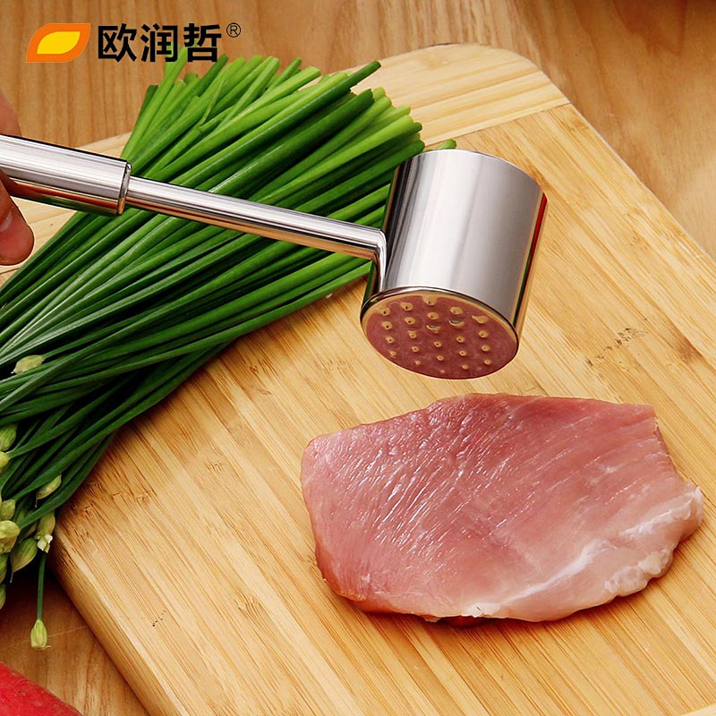 欧润哲 不锈钢肉锤 牛肉锤牛排锤猪排松肉锤打肉锤砸肉锤嫩肉锤110052