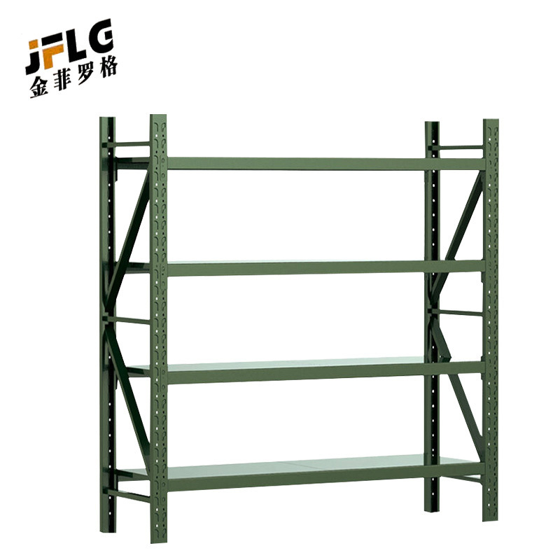 苏宁 金菲罗格 办公家具 军绿色钢制重型器材仓储货架 W2000*D400*H2000承重500KG高清大图