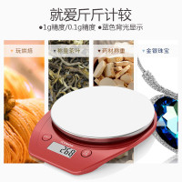 沃莱(ICOMON)电子厨房秤KP603红色 塑料面板 烘焙秤 蛋糕秤 食物电子秤 中药材秤脂肪饮食分析