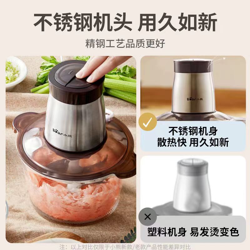 小熊(Bear) 绞肉机家用多功能肉馅机辅食搅拌切菜玻璃 QSJ-D03W5高清大图
