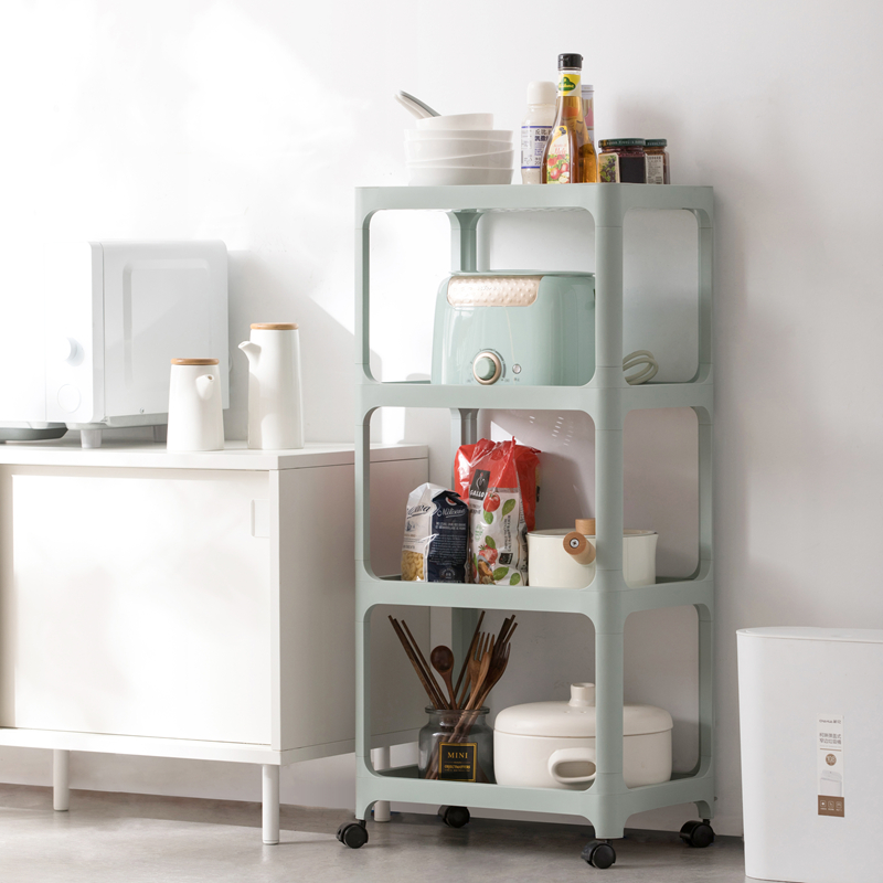 茶花 百纳可移动四层置物架405 4层 40.5*27*86.5cm/个高清大图