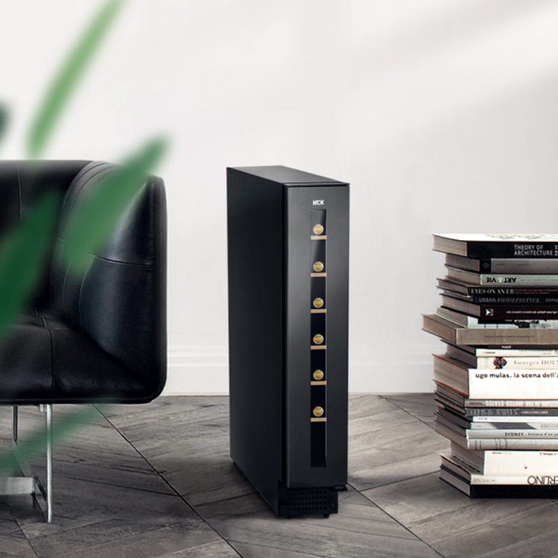 HCK哈士奇SC-20WA 7瓶红酒柜恒温酒柜家用客厅嵌入式小型超薄迷你冰吧冰箱高清大图