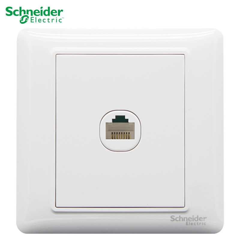施耐德电气Schneider Electric开关插座家用 86型睿意系列 经典白 五孔电源插座单控电源面板电视电脑 经典白 五类电脑插座