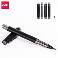 得力deli75510软笔钢笔式毛笔练字笔软头小楷专用书法细小号抄经笔可加墨自带墨水新型科学便携式心经手抄自来水初学
