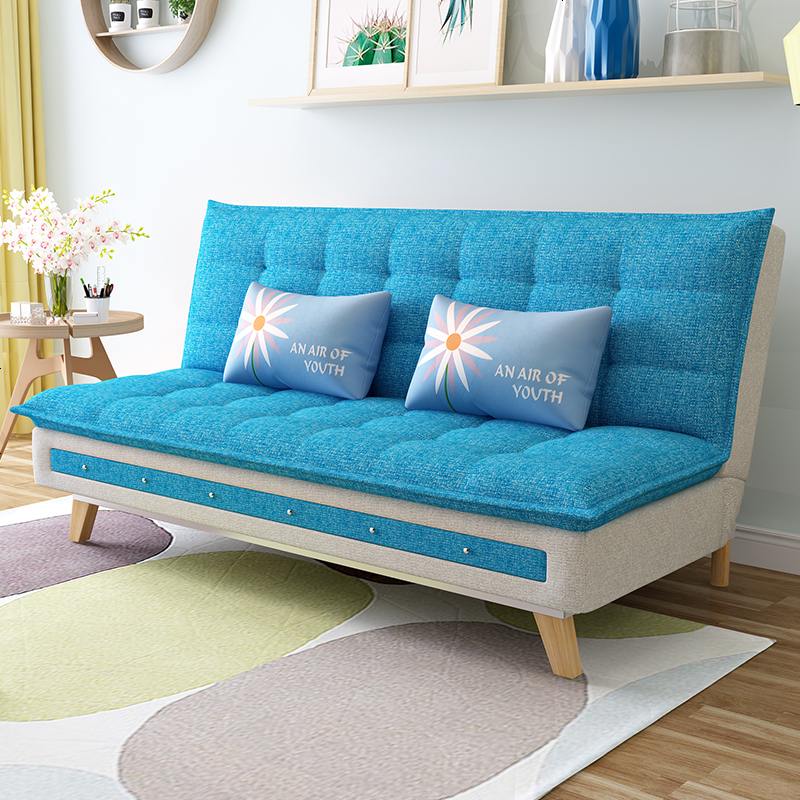 乳胶沙发床可折叠客厅小户型1.2米多功能三人两用拆洗布艺沙发1.8 A-08（棉麻）（1.9*1.2）_豪华2CM乳胶版_1.8 默认尺寸