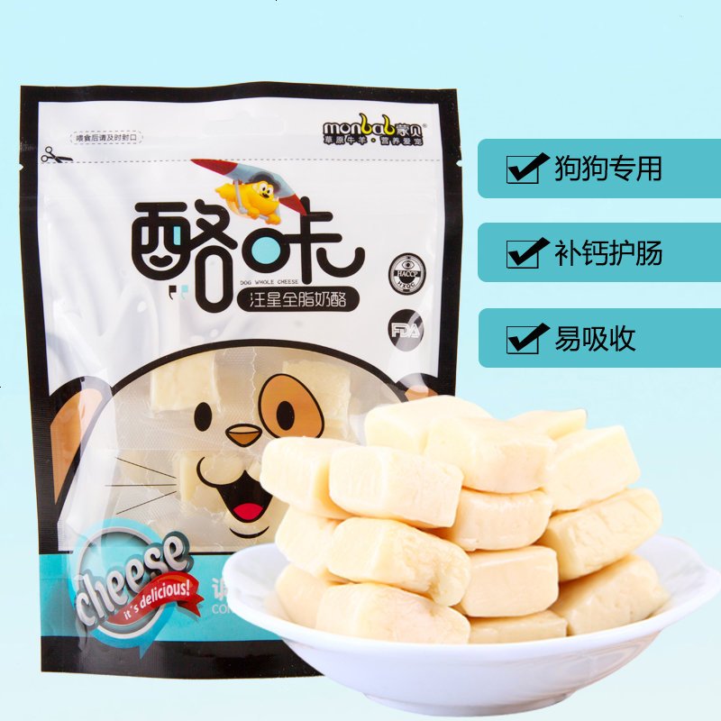酪咔汪星全脂奶酪狗零食补钙加DHA益生菌肠道120g