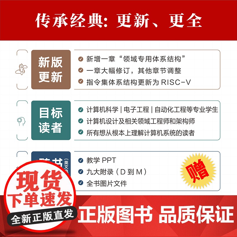 计算机体系结构 量化研究方法 第6版 约翰·L. 亨尼西 图灵奖得主 计算机科学工程师架构师处理器体系分析开源结构高清大图