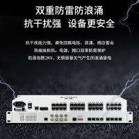博扬 综合业务电话光端机 8路电话+2路千兆+4路百兆以太网物理隔离 LC单纤60km 机架式1对BY-8P2Gv4Fv