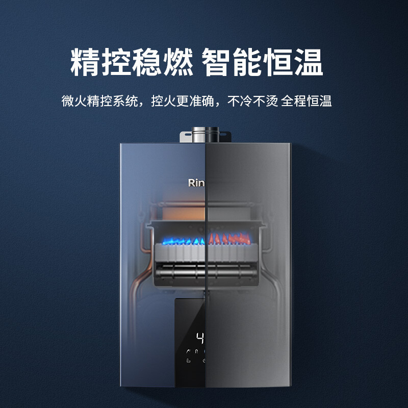 林内(Rinnai) 16升燃气热水器 JSQ31-D66W*家用天然气 语音智控 恒温防冻大水量